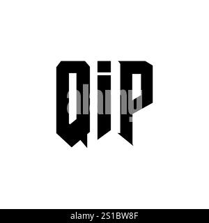 QIP letter logo design for technology company. QIP logo design black ...