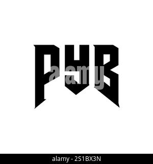 PYB letter logo design for technology company. PYB logo design black ...