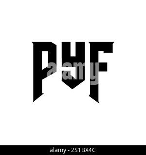 PYF letter logo design for technology company. PYF logo design black ...