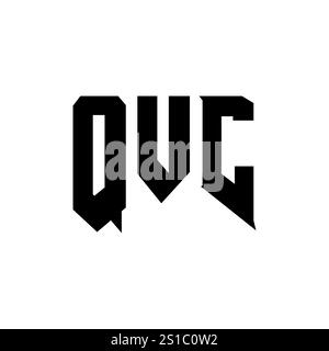 QVC letter logo design for technology company. QVC logo design black ...