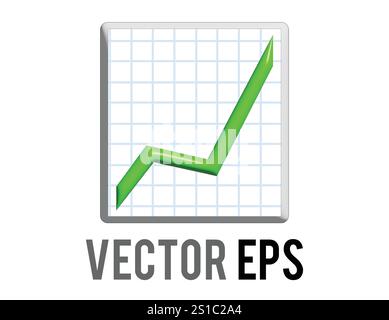 The 3D green business presentation summary finance report bar chart increasing icon Stock Vector