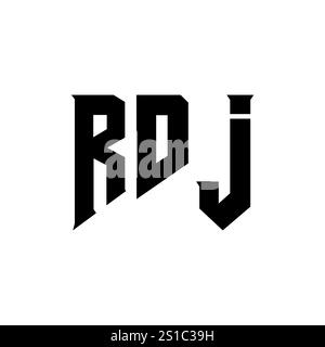 RDJ letter logo design for technology company. RDJ logo design black ...