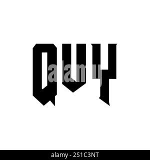 QUY letter logo design for technology company. QUY logo design black ...