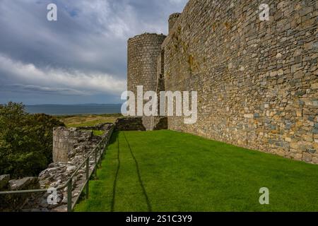 The walls of Harlech Castle Harlech Wales Stock Photo