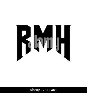 RMH letter logo design for technology company. RMH logo design black ...