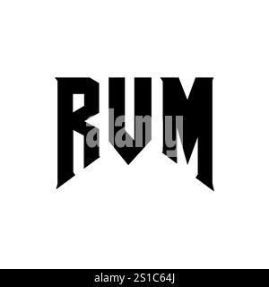 RVM letter logo design for technology company. RVM logo design black and white color combination. RVM logo, RVM vector, RVM design, RVM icon, RVM alph Stock Vector
