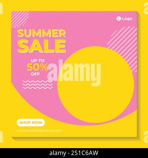 summer sale social media post promotion banner templates for fashion business marketing Stock Vector