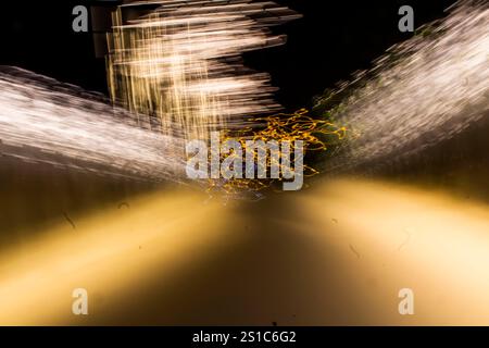 Star-shaped long exposure lights Stock Photo