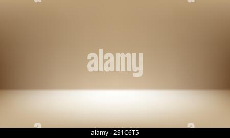 Beige Aesthetic Minimalist Empty Photo Studio Room. Abstract Gradient Background 3d Blank Scene. Vector Illustration Stock Vector