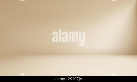 Beige Aesthetic Minimalist Empty Photo Studio Room. Abstract Gradient Background 3d Blank Scene. Vector Illustration Stock Vector