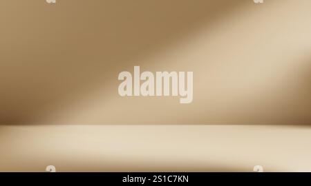Beige Aesthetic Minimalist Empty Photo Studio Room. Abstract Gradient Background 3d Blank Scene. Vector Illustration Stock Vector