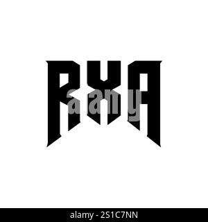 RXA letter logo design for technology company. RXA logo design black ...
