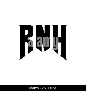 RNH letter logo design for technology company. RNH logo design black ...