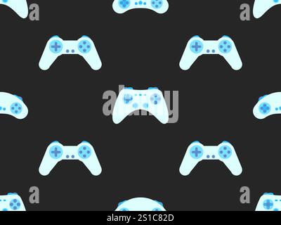 Joystick seamless pattern. Game controller for video games. Gamepad for retro game console in 80s - 90s style. Design for wallpapers, wrappers, covers Stock Vector
