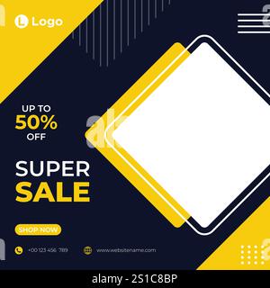 Sale social media post or banner template Stock Vector