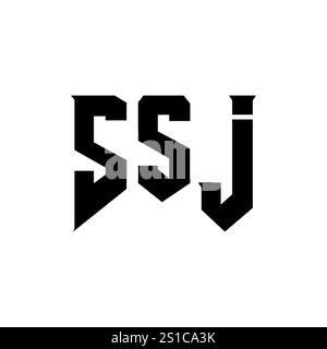 SSJ letter logo design for technology company. SSJ logo design black ...