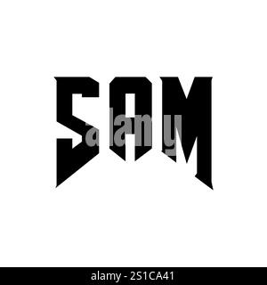SAM letter logo design for technology company. SAM logo design black ...