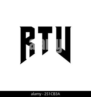 RTV letter logo design for technology company. RTV logo design black ...