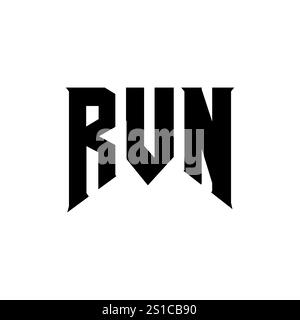 RVN letter logo design for technology company. RVN logo design black ...
