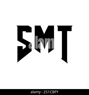 SMT letter logo design for technology company. SMT logo design black ...