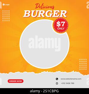 Food menu banner social media post. Stock Vector