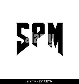 SPM letter logo design for technology company. SPM logo design black ...