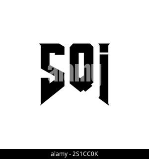 SQI letter logo design for technology company. SQI logo design black ...