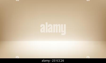 Beige Aesthetic Minimalist Empty Photo Studio Room. Abstract Gradient Background 3d Blank Scene. Vector Illustration Stock Vector