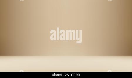 Beige Aesthetic Minimalist Empty Photo Studio Room. Abstract Gradient Background 3d Blank Scene. Vector Illustration Stock Vector