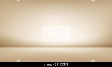 Beige Aesthetic Minimalist Empty Photo Studio Room. Abstract Gradient Background 3d Blank Scene. Vector Illustration Stock Vector