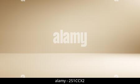 Beige Aesthetic Minimalist Empty Photo Studio Room. Abstract Gradient Background 3d Blank Scene. Vector Illustration Stock Vector