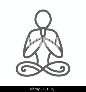 Zen Meditation Mandala Design Symbol Concept and Yoga Idea Stock Vector