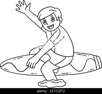 Surfer Isolated Coloring Page for Kids Stock Vector Image & Art - Alamy