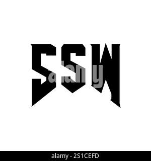 SSW letter logo design for technology company. SSW logo design black ...