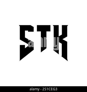 STK letter logo design for technology company. STK logo design black ...