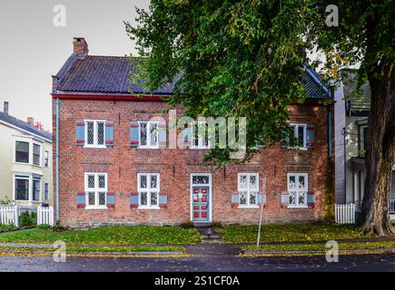 Rensselaer, NY USA - October 24, 2017: The Crailo State Historic Site is a historic, fortified brick manor house in Rensselaer, New York which was bui Stock Photo