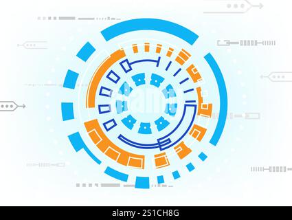 Abstract background with network connection circle, stock vector Stock Vector