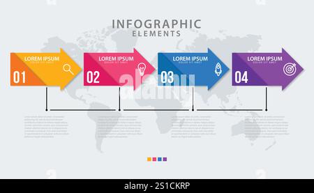 Presentation business infographic template with 4 options Stock Vector