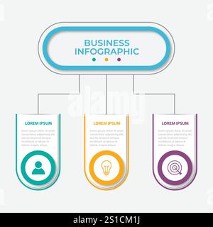 Timeline infographic design element and number options. Business concept with 3 steps. Can be used for workflow layout, diagram, annual report, web Stock Vector