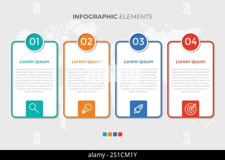 Presentation business infographic template with 4 options Stock Vector
