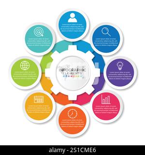Presentation business infographic template with 8 options. Vector illustration. Stock Vector