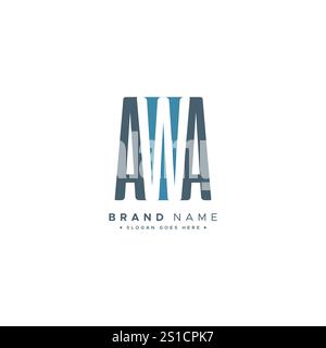 Initial Letter AWA Logo - Simple Business Logo for Alphabet A, W and A Stock Vector