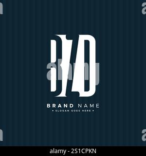 Initial Letter BZD Logo - Minimal Business Logo for Alphabet B, Z and D Stock Vector