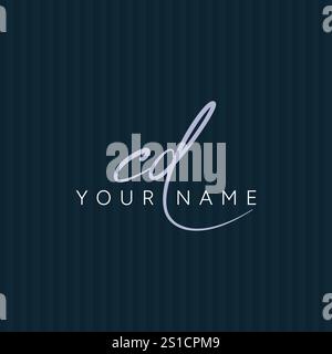 Handwritten Signature logo for Initial Letter CD - Vector Logo Template for Alphabet C and D Stock Vector