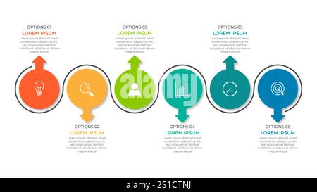 Presentation business infographic template with 5 options Stock Vector