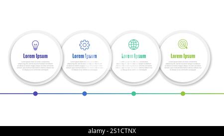 Business infographic design template with 4 options, steps or processes. Can be used for workflow layout, diagram, annual report, web design Stock Vector