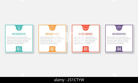 Business infographic design template with 4 options, steps or processes. Can be used for workflow layout, diagram, annual report, web design Stock Vector