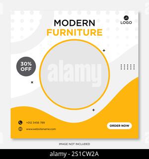 Furniture social media post templates Stock Vector