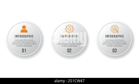 Timeline infographic design element and number options. Business concept with 3 steps. Can be used for workflow layout, diagram, annual report, web Stock Vector
