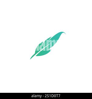 Feather vector icon logo design Stock Vector